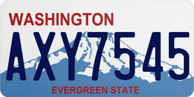 WA license plate AXY7545