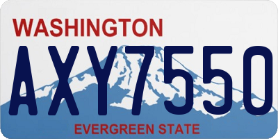 WA license plate AXY7550
