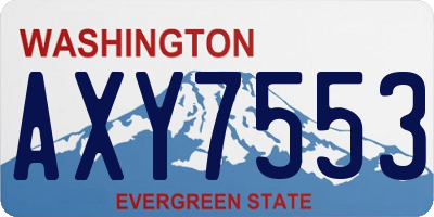 WA license plate AXY7553