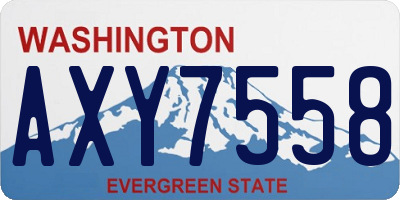 WA license plate AXY7558