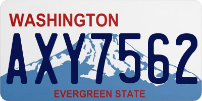 WA license plate AXY7562