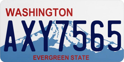 WA license plate AXY7565