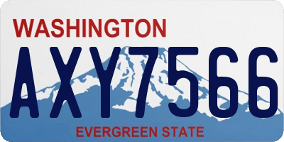 WA license plate AXY7566