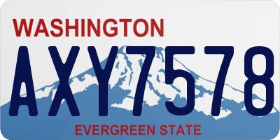WA license plate AXY7578