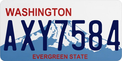 WA license plate AXY7584