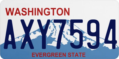 WA license plate AXY7594