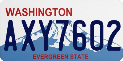 WA license plate AXY7602