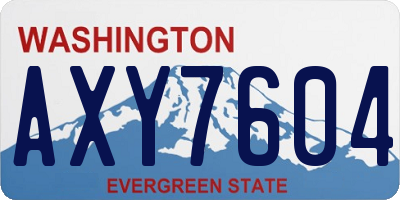 WA license plate AXY7604