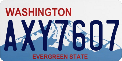 WA license plate AXY7607