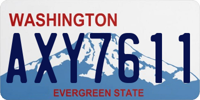 WA license plate AXY7611