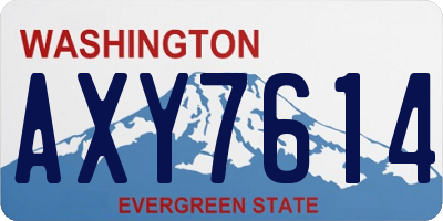 WA license plate AXY7614