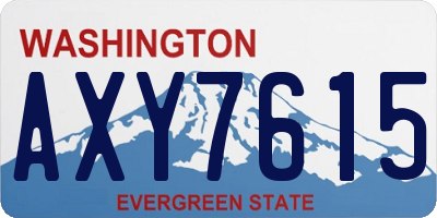 WA license plate AXY7615