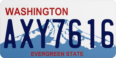 WA license plate AXY7616