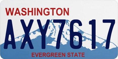 WA license plate AXY7617