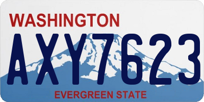 WA license plate AXY7623