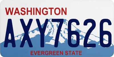 WA license plate AXY7626
