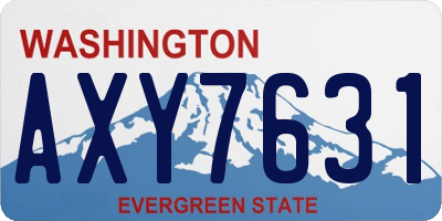 WA license plate AXY7631