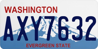 WA license plate AXY7632