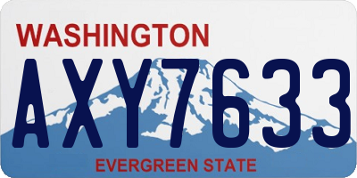 WA license plate AXY7633