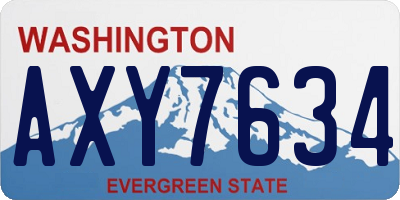 WA license plate AXY7634