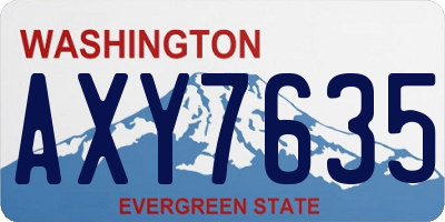 WA license plate AXY7635