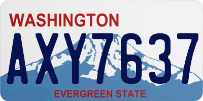 WA license plate AXY7637