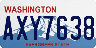 WA license plate AXY7638