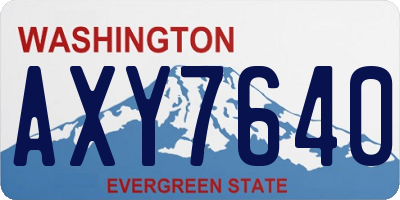 WA license plate AXY7640