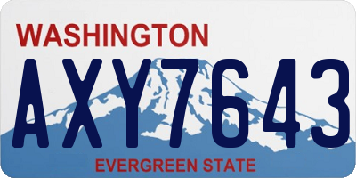 WA license plate AXY7643
