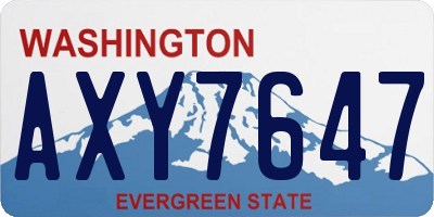 WA license plate AXY7647