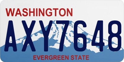 WA license plate AXY7648