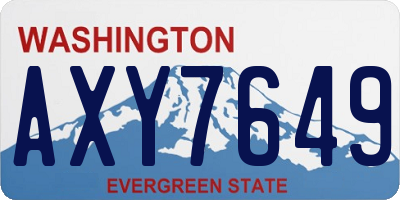 WA license plate AXY7649