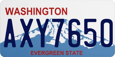 WA license plate AXY7650
