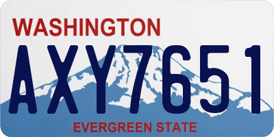 WA license plate AXY7651
