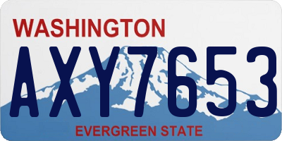 WA license plate AXY7653