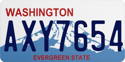 WA license plate AXY7654