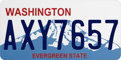 WA license plate AXY7657