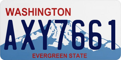 WA license plate AXY7661