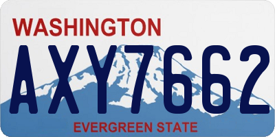 WA license plate AXY7662