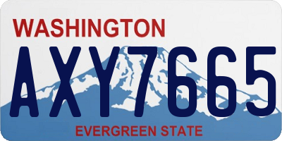 WA license plate AXY7665