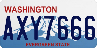 WA license plate AXY7666