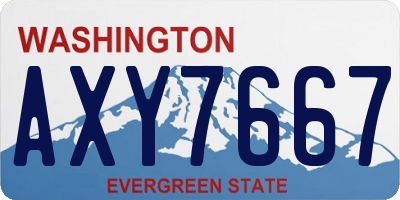 WA license plate AXY7667