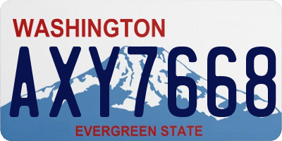WA license plate AXY7668