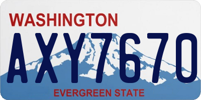 WA license plate AXY7670