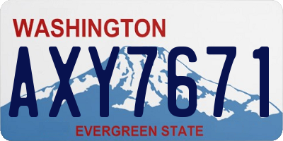 WA license plate AXY7671
