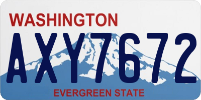 WA license plate AXY7672