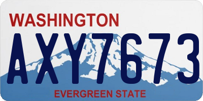 WA license plate AXY7673