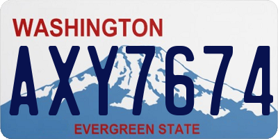 WA license plate AXY7674