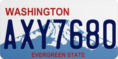 WA license plate AXY7680