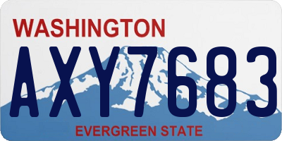 WA license plate AXY7683